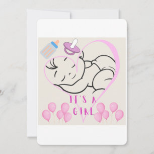 Convites design “É uma Menina” para celebrar a chegada