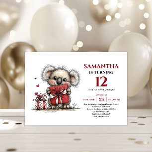 Convites Design encantador e caprichoso de coala para anive