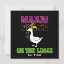 Convites Design Engraçado do Mardi Goose à Solta para Terça