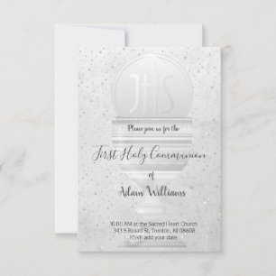 Convites Design Eucarista de Primeira Comunhão Católica