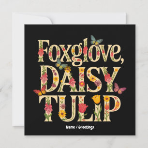 Convites Design Floral de Tulipa Dedaleira Flor Silvestre 