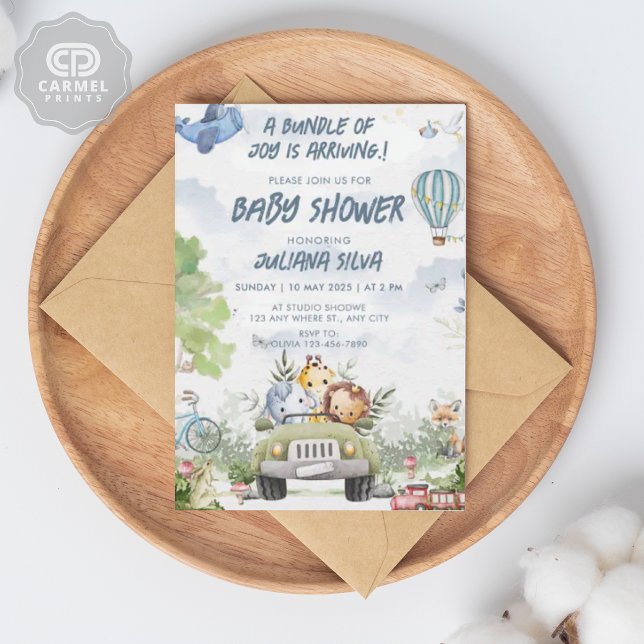 Convites Design Floral do Urso Branco Azul do Céu Moderno (Modern Sky Blue White Teddy Bear Floral Design Invitation)