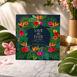 Convites Design Floral Tropical | Hibisco & Folhagens