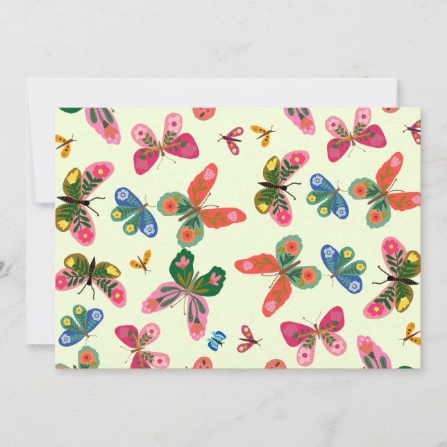Convites Design Floral Verde da Natureza (Frente)