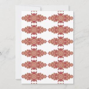 Convites Design floral vermelho e laranja com gráfico ornam