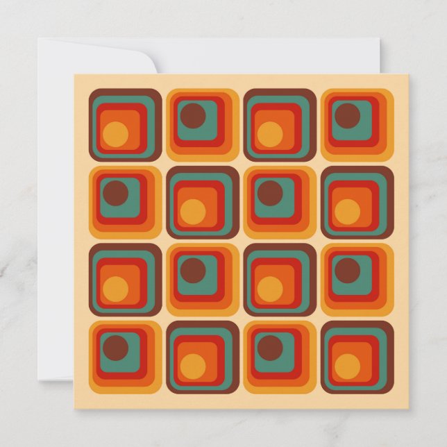 Convites Design Geométrico do Estilo Retroativo dos anos 70 (Frente)