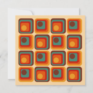 Convites Design Geométrico do Estilo Retroativo dos anos 70