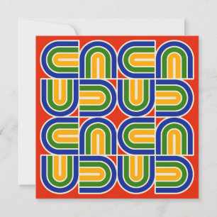 Convites Design Geométrico do Estilo Retroativo dos anos 70