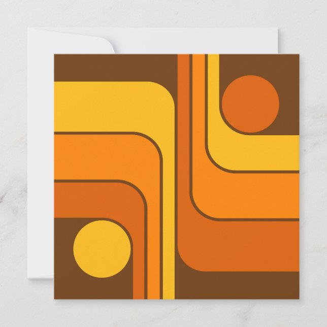 Convites Design Geométrico Retro Estilo MCM Anos 70 (Frente)