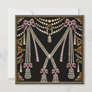 Convites Design Inspirado em Marie Antoinette com Joias