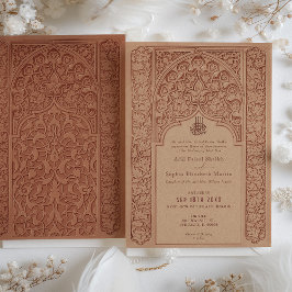 Convites Design Islâmica de Casamento de Sala de Canela Maj