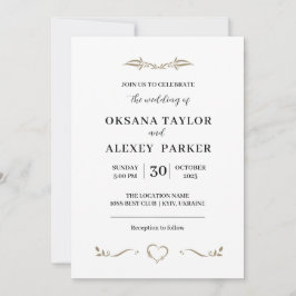 Convites Design mínimo de vitória de casamento