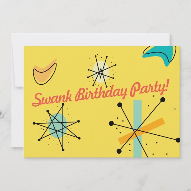 Convites Design moderno do meio século (Frente)