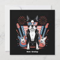 Design Patriótico de Cão Boston Terrier Amante da 