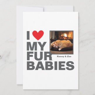 Convites Design Personalizado 'Eu ❤️ Meus Peles Bebês' Foto