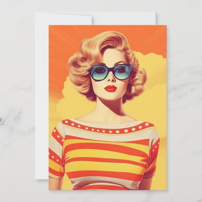 Convites Design Pop Art, inspirado no Retro (Frente)