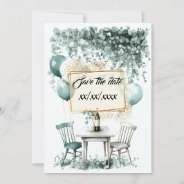 Convites Design save the date vert sauge à personnaliser