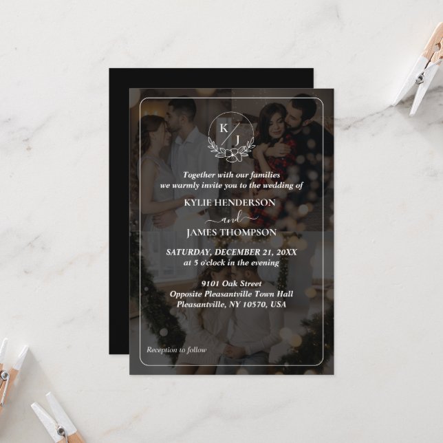 Convites Design Seu Próprio Casamento de Colagem Fotográfic (Frente/Verso In Situ)