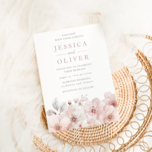 Convites Designer Blush Floral All Seasons Casamento