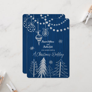 Convites Designs Brancas De Casamento De Natal A Azul