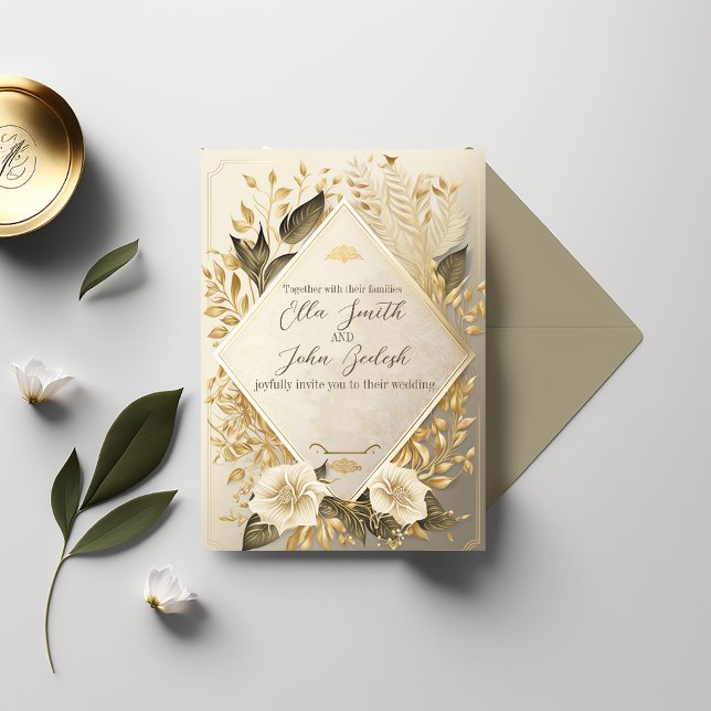 Convites Designs de luxo editáveis para o casamento (Criador carregado)