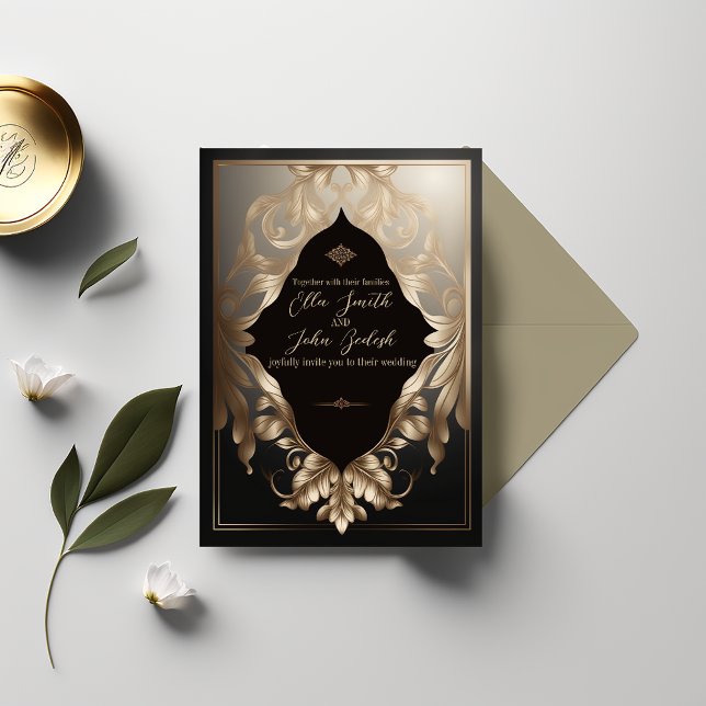 Convites Designs de luxo editáveis para o casamento (Criador carregado)
