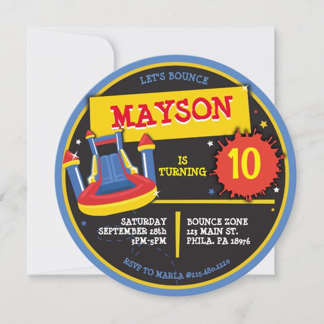 Convites DESLIZE A Festa de aniversário DA CASA E O SLIDE (Frente)