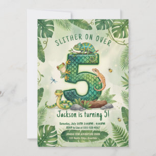 Convites Deslize Sobre o Lagarto do Jungle 5º Aniversário