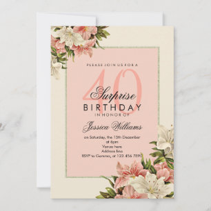 Convites Desorte Floral Surpresa Feminina Aniversário
