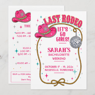 Convites Despedida de Solteira Cowgirl Disco Personalizada