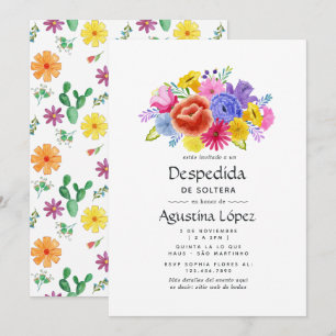 Convites Despedida de Solteira Floral Aquarela Espanhola Fi