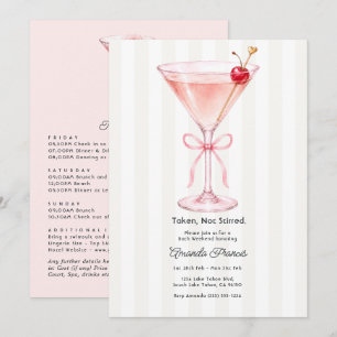 Convites Despedida de Solteira Martini Rosa 'Tomado Não Mex