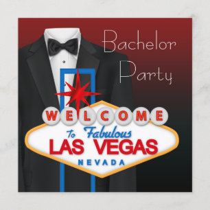 Convites Despedida de Solteiro Black Tuxedo Las Vegas