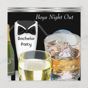 Convites Despedida de solteiro Boys Night Out Tux