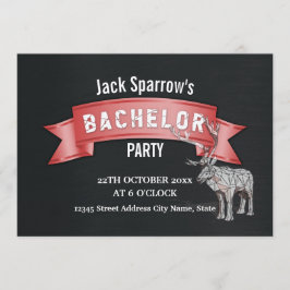 Convites Despedida de Solteiro Fita Vermelha Textura de Met