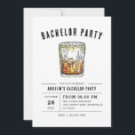 Convites Despedida de solteiro por tipografia em vidro uísq<br><div class="desc">Convocação de solteiros para tipografia,  negrito e moderno,  de Tipografia</div>