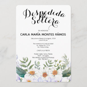 Convites Despedida de Soltera - convite, En español