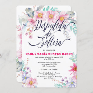 Convites Despedida de Soltera - convite, En español