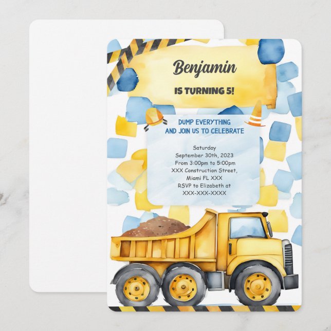 Convites Despejar tudo que é aniversário (Frente/Verso)