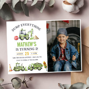 Convites Despejo de Construção Foto de 5 de Aniversário do 