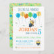 Convites Desprezível | Aniversário do Minion Balloon (Frente/Verso)