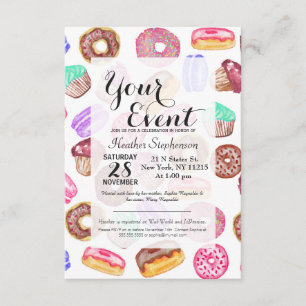 Convites Desserts De Aquarela Pintados Com Mão