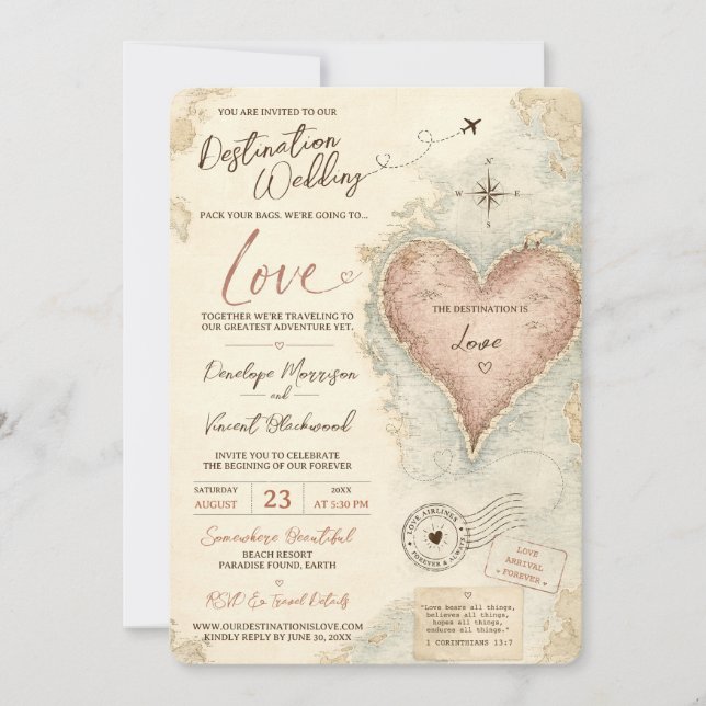 Convites Destino: Amor Casamento (Frente)
