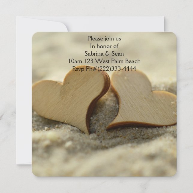 Convites Destino Da Palma De Praia De Paraíso Tropical (Frente)