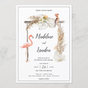 Convites Destino de Casamento de Zoológico Tropical de Boh