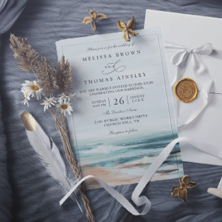 Convites Destino de Casamento Elegante e Moderno na Praia e
