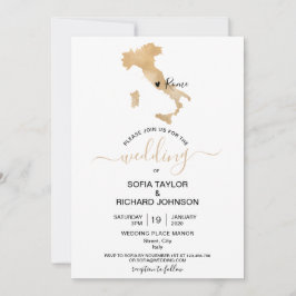 Convites Destino de Casamento Itália Ouro Coração Móvel