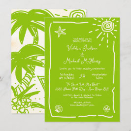 Convites Destino de Casamento Solarenga Tropical