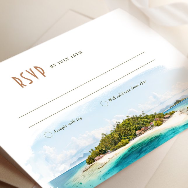Convites Destino de Inserção de Casamento RSVP da Ilha Fiji (Criador carregado)