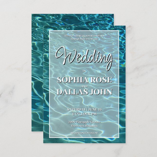 Convites Destino do lago de água Elegante Casamento (Frente/Verso)